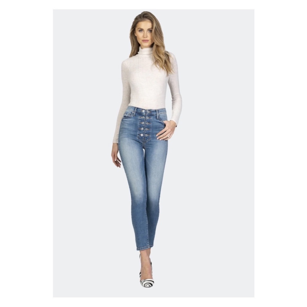 Black Orchid High-Rise Double Button Bridget Skinny Jeans, 27
